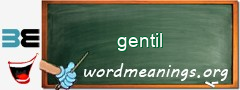 WordMeaning blackboard for gentil